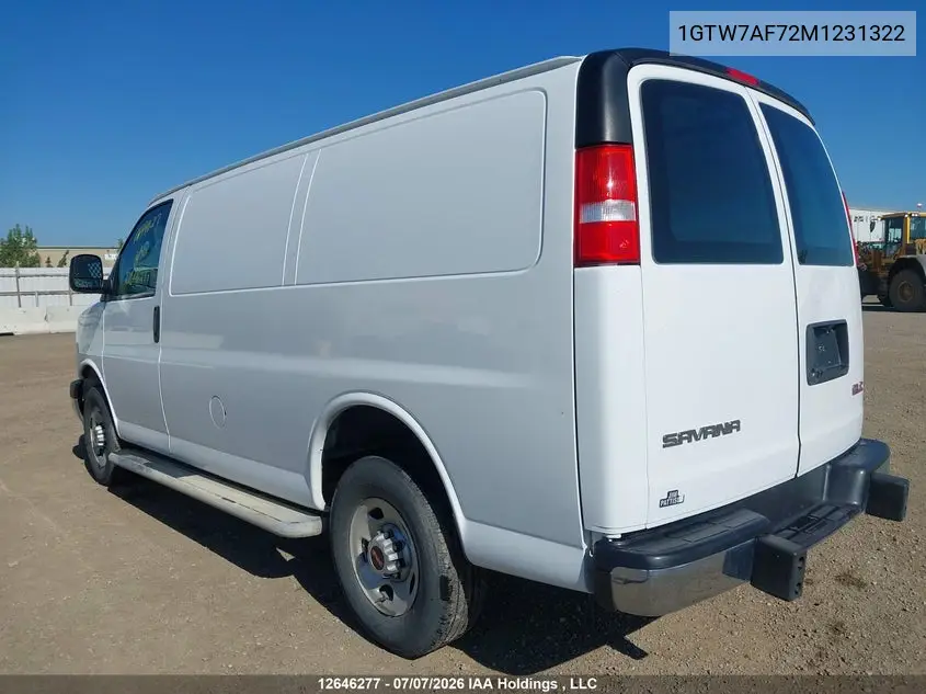 2021 GMC Savana G2500 VIN: 1GTW7AF72M1231322 Lot: 12646277