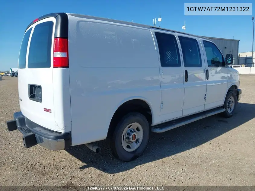 2021 GMC Savana G2500 VIN: 1GTW7AF72M1231322 Lot: 12646277