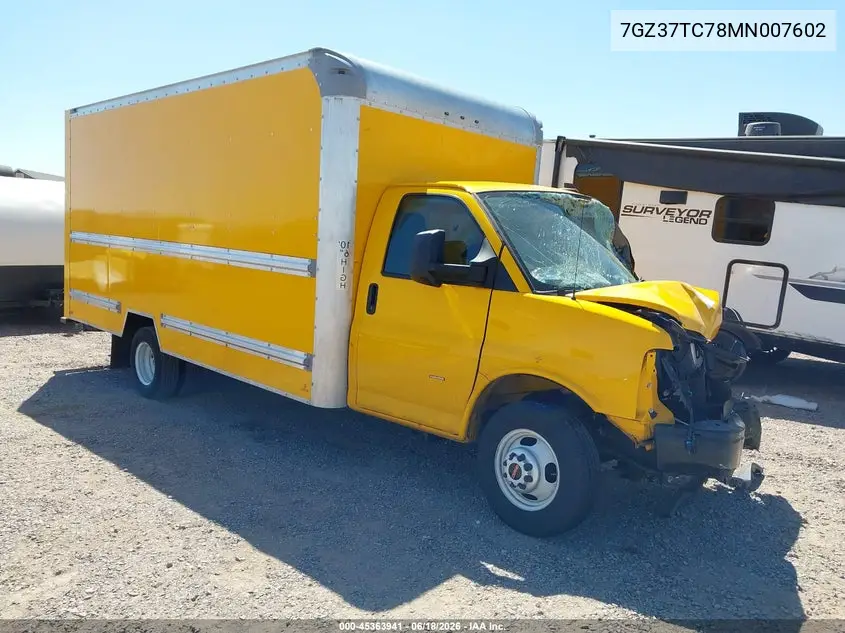 2021 GMC Savana Cutaway Work Van VIN: 7GZ37TC78MN007602 Lot: 45363941