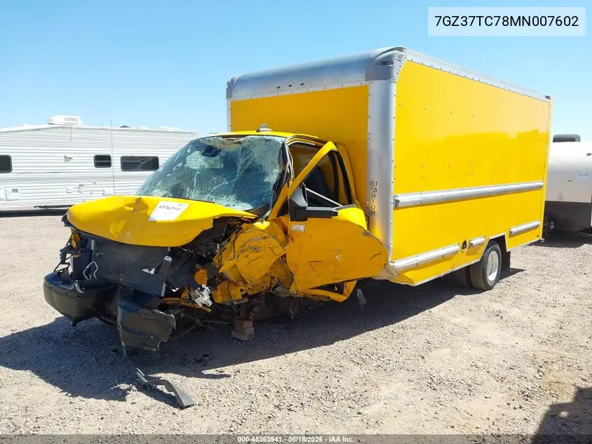 2021 GMC Savana Cutaway Work Van VIN: 7GZ37TC78MN007602 Lot: 45363941