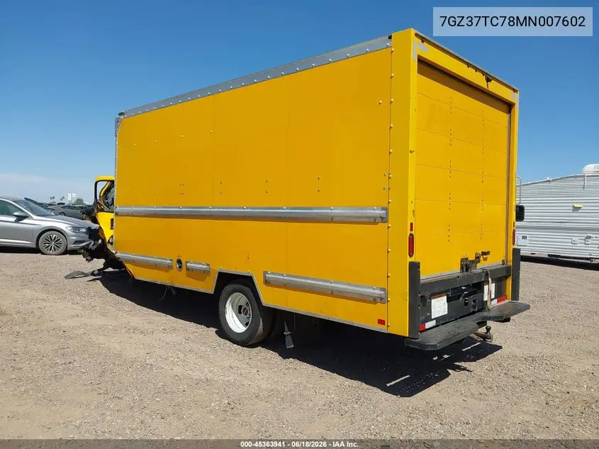2021 GMC Savana Cutaway Work Van VIN: 7GZ37TC78MN007602 Lot: 45363941