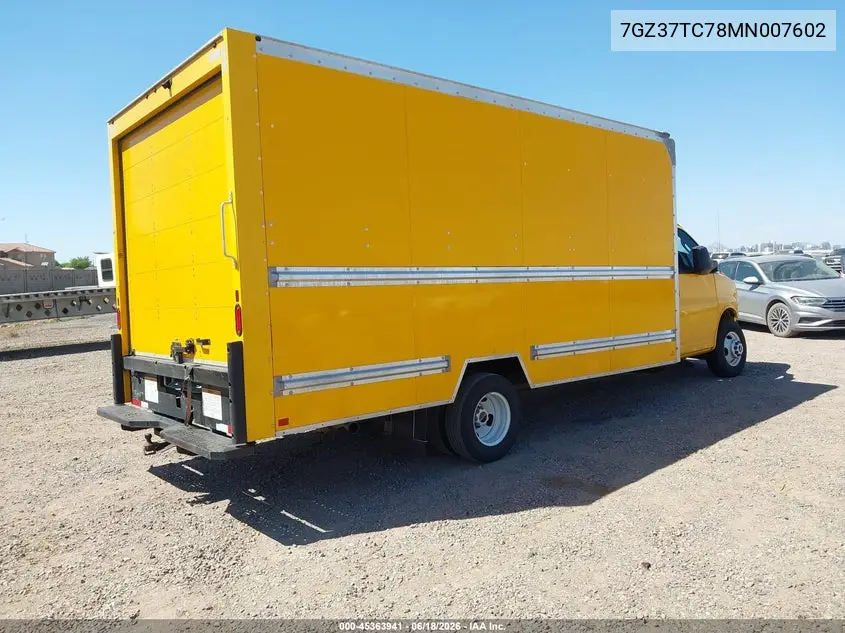 2021 GMC Savana Cutaway Work Van VIN: 7GZ37TC78MN007602 Lot: 45363941