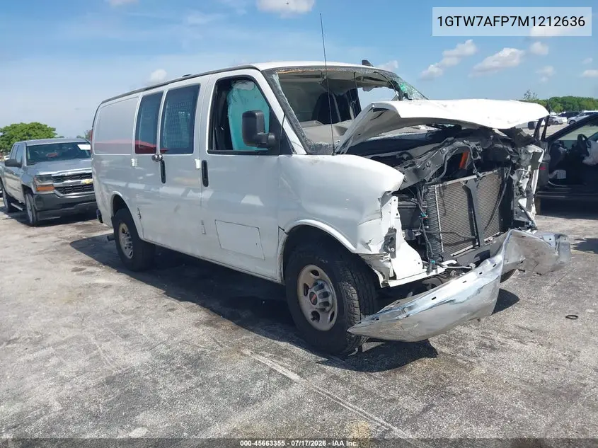 2021 GMC Savana Cargo Rwd 2500 Regular Wheelbase Work Van VIN: 1GTW7AFP7M1212636 Lot: 45663355