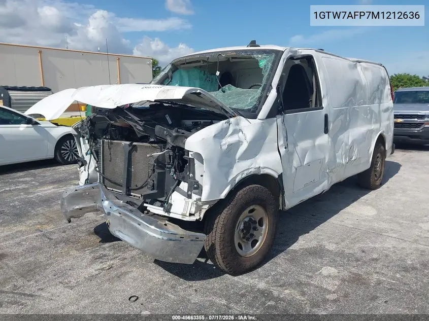 2021 GMC Savana Cargo Rwd 2500 Regular Wheelbase Work Van VIN: 1GTW7AFP7M1212636 Lot: 45663355