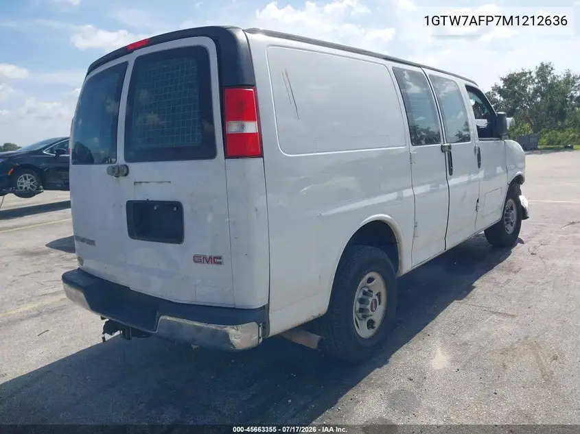 2021 GMC Savana Cargo Rwd 2500 Regular Wheelbase Work Van VIN: 1GTW7AFP7M1212636 Lot: 45663355