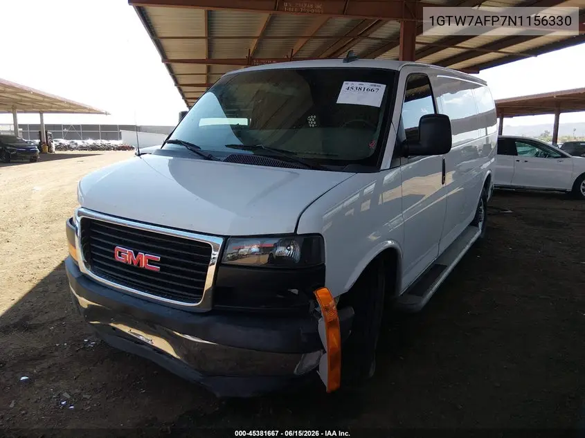 2022 GMC Savana Cargo Rwd 2500 Regular Wheelbase Work Van VIN: 1GTW7AFP7N1156330 Lot: 45381667