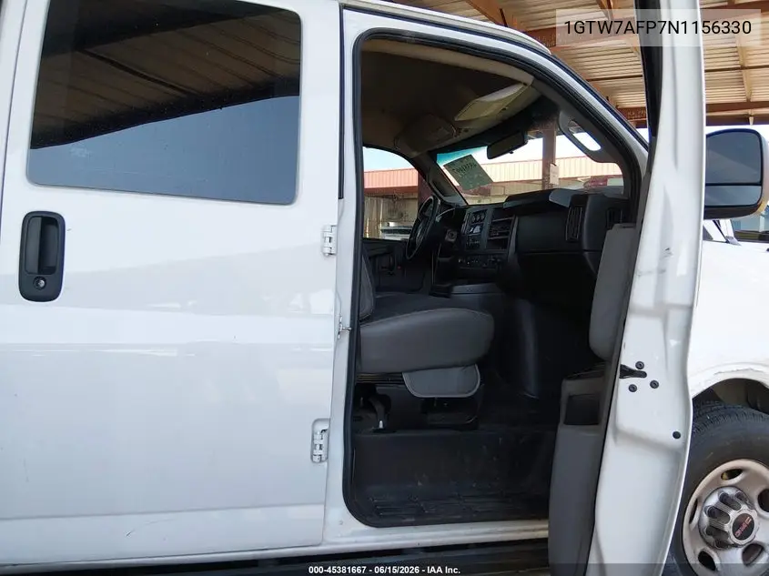 2022 GMC Savana Cargo Rwd 2500 Regular Wheelbase Work Van VIN: 1GTW7AFP7N1156330 Lot: 45381667