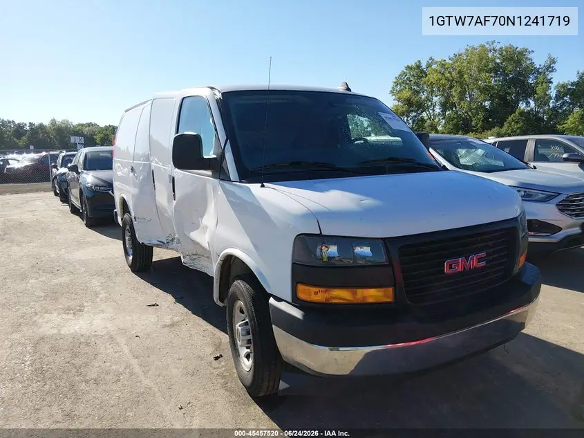 2022 GMC Savana Cargo Rwd 2500 Regular Wheelbase Work Van VIN: 1GTW7AF70N1241719 Lot: 45457520
