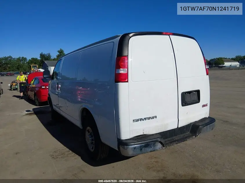2022 GMC Savana Cargo Rwd 2500 Regular Wheelbase Work Van VIN: 1GTW7AF70N1241719 Lot: 45457520