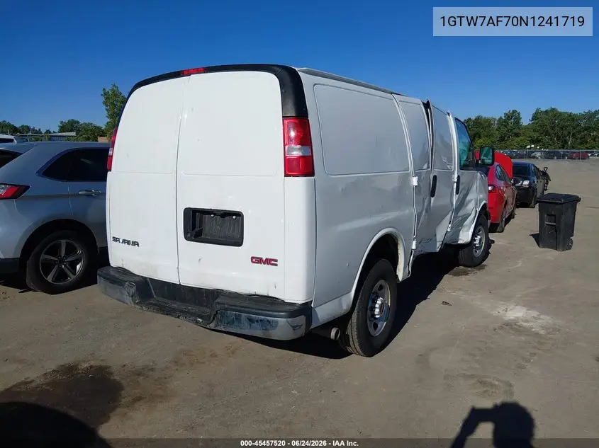 2022 GMC Savana Cargo Rwd 2500 Regular Wheelbase Work Van VIN: 1GTW7AF70N1241719 Lot: 45457520