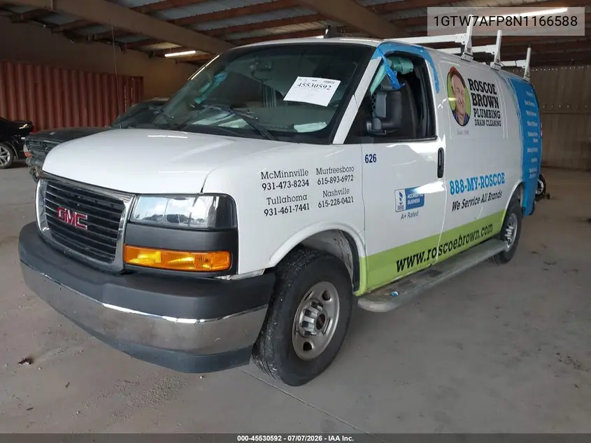 2022 GMC Savana Cargo Rwd 2500 Regular Wheelbase Work Van VIN: 1GTW7AFP8N1166588 Lot: 45530592