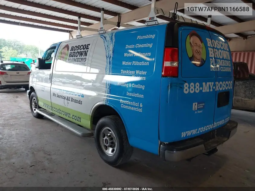 2022 GMC Savana Cargo Rwd 2500 Regular Wheelbase Work Van VIN: 1GTW7AFP8N1166588 Lot: 45530592