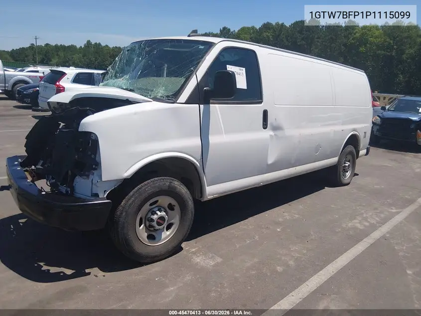 2023 GMC Savana Cargo Rwd 2500 Extended Wheelbase Work Van VIN: 1GTW7BFP1P1115099 Lot: 45470413