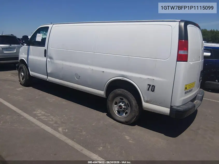 2023 GMC Savana Cargo Rwd 2500 Extended Wheelbase Work Van VIN: 1GTW7BFP1P1115099 Lot: 45470413