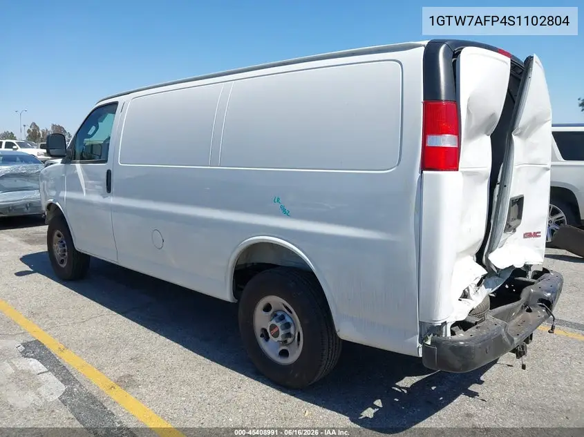 2025 GMC Savana Cargo Rwd 2500 Regular Wheelbase Work Van VIN: 1GTW7AFP4S1102804 Lot: 45408991