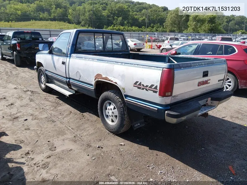 1990 GMC Sierra K1500 VIN: 2GTDK14K7L1531203 Lot: 45640495