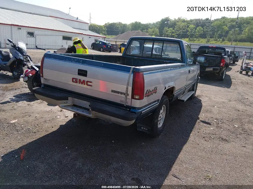 1990 GMC Sierra K1500 VIN: 2GTDK14K7L1531203 Lot: 45640495