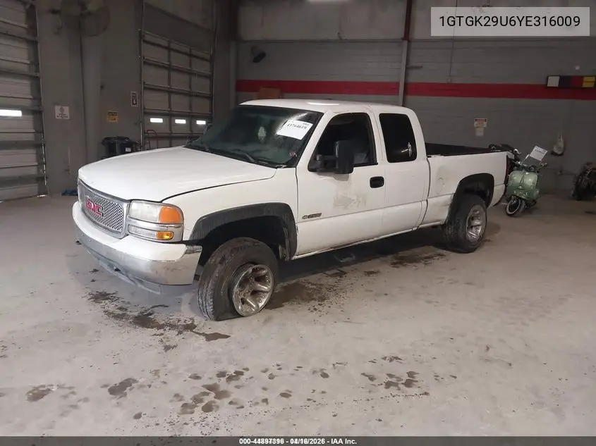 1GTGK29U6YE316009 2000 GMC Sierra 2500 Sl