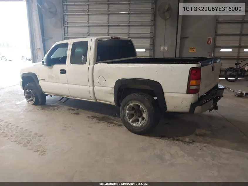1GTGK29U6YE316009 2000 GMC Sierra 2500 Sl