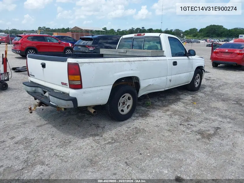 2001 GMC Sierra 1500 Sl VIN: 1GTEC14V31E900274 Lot: 45229895