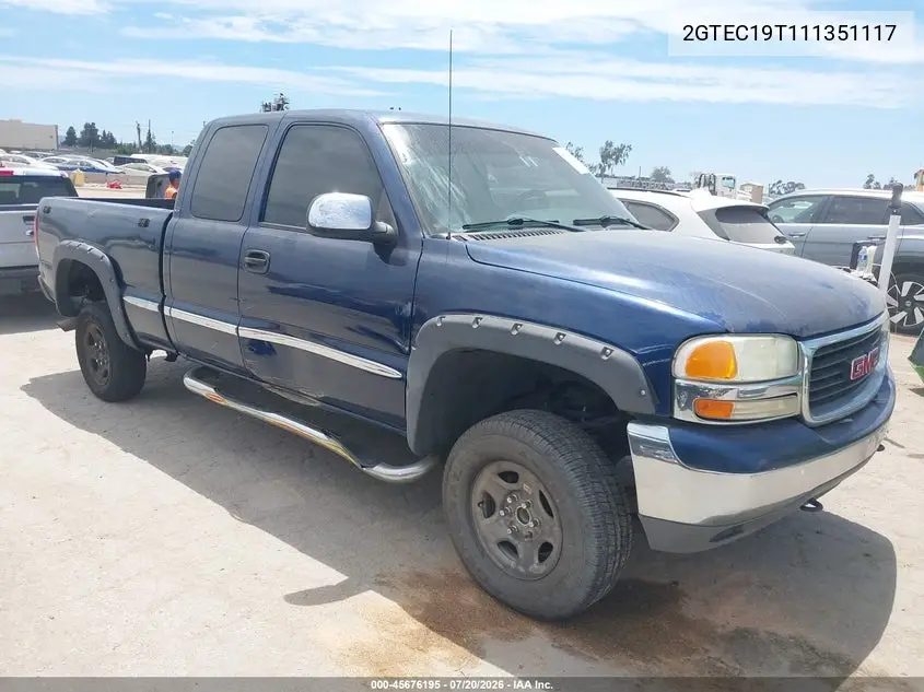 2001 GMC Sierra 1500 Sle VIN: 2GTEC19T111351117 Lot: 45676195