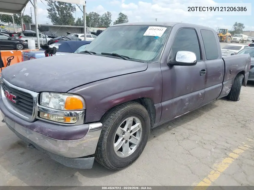 2002 GMC Sierra 1500 Sle VIN: 2GTEC19V121206386 Lot: 45247512