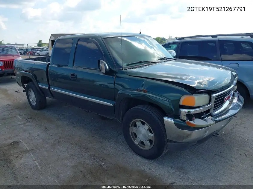 2002 GMC Sierra 1500 Sle VIN: 2GTEK19T521267791 Lot: 45614817