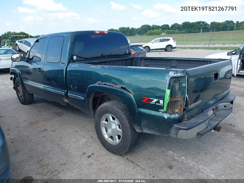 2002 GMC Sierra 1500 Sle VIN: 2GTEK19T521267791 Lot: 45614817