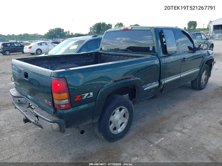 2002 GMC Sierra 1500 Sle VIN: 2GTEK19T521267791 Lot: 45614817