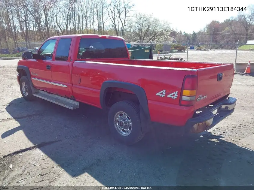 2003 GMC Sierra 2500Hd Sle VIN: 1GTHK29113E184344 Lot: 44914708