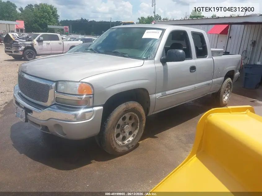 2004 GMC Sierra 1500 Sle VIN: 1GTEK19T04E312900 Lot: 45199955