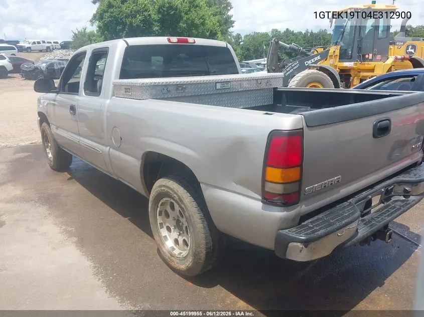 2004 GMC Sierra 1500 Sle VIN: 1GTEK19T04E312900 Lot: 45199955
