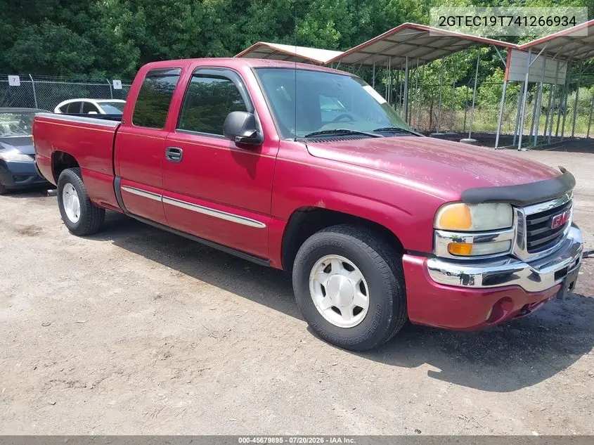 2004 GMC Sierra 1500 Sle VIN: 2GTEC19T741266934 Lot: 45679895