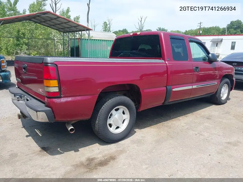 2004 GMC Sierra 1500 Sle VIN: 2GTEC19T741266934 Lot: 45679895