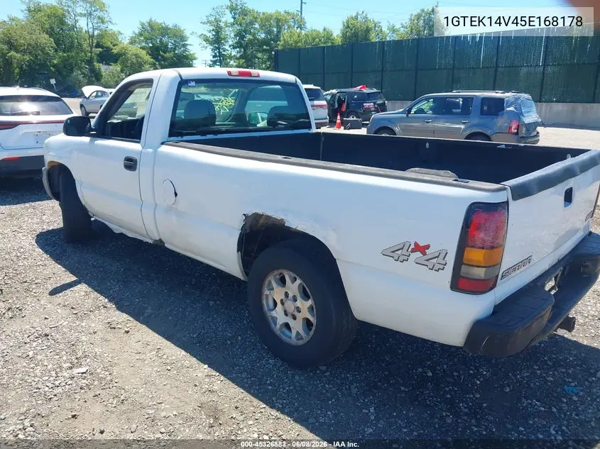 2005 GMC Sierra 1500 Work Truck VIN: 1GTEK14V45E168178 Lot: 45326883