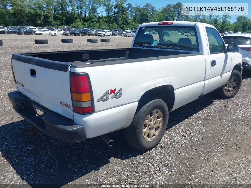 2005 GMC Sierra 1500 Work Truck VIN: 1GTEK14V45E168178 Lot: 45326883