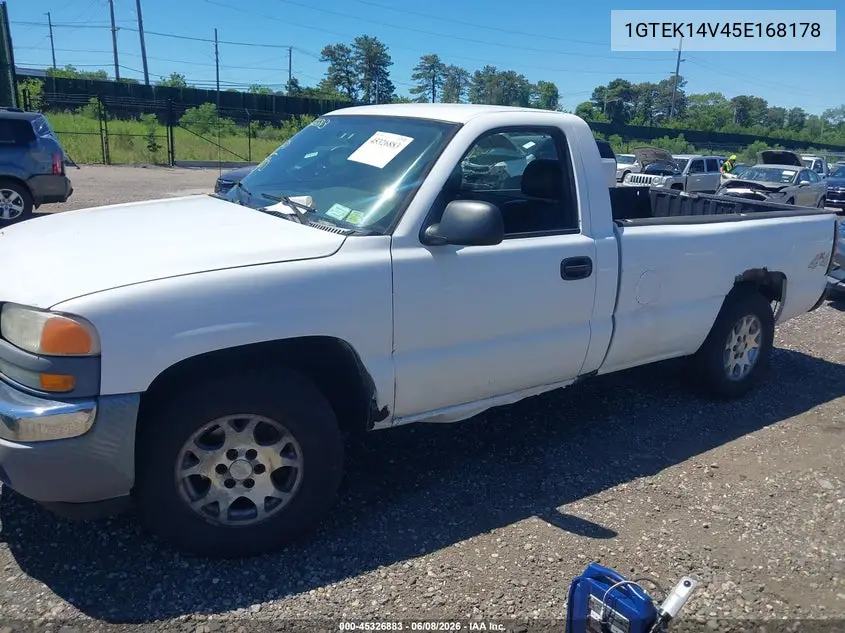 2005 GMC Sierra 1500 Work Truck VIN: 1GTEK14V45E168178 Lot: 45326883