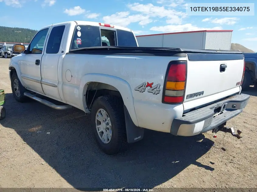 2005 GMC Sierra 1500 Slt VIN: 1GTEK19B55E334075 Lot: 45411776