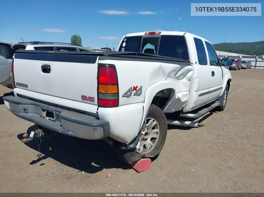 2005 GMC Sierra 1500 Slt VIN: 1GTEK19B55E334075 Lot: 45411776