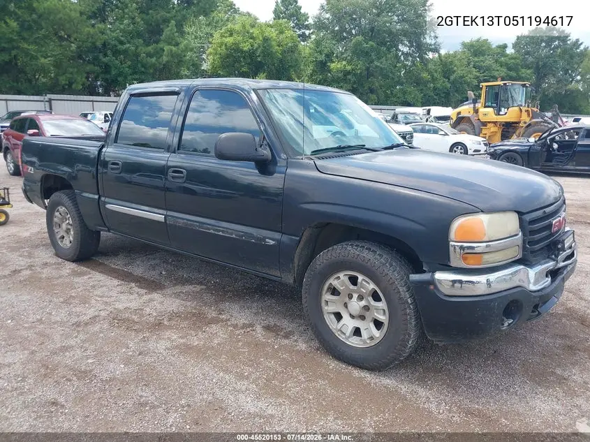 2005 GMC Sierra 1500 Sle VIN: 2GTEK13T051194617 Lot: 45520153