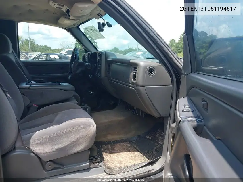 2005 GMC Sierra 1500 Sle VIN: 2GTEK13T051194617 Lot: 45520153
