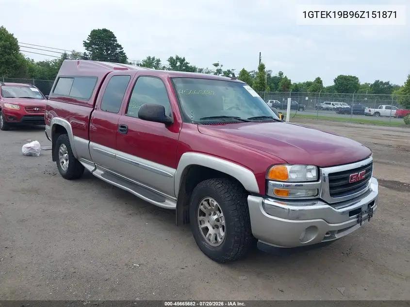 2006 GMC Sierra 1500 Hybrid Sl/Sle1/Sle2/Slt/Work Truck VIN: 1GTEK19B96Z151871 Lot: 45665682