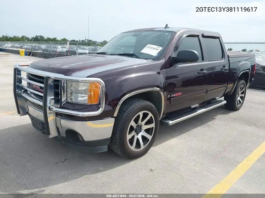 2008 GMC Sierra 1500 Slt VIN: 2GTEC13Y381119617 Lot: 45213644