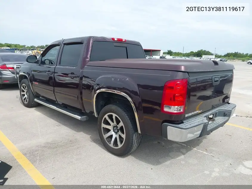 2008 GMC Sierra 1500 Slt VIN: 2GTEC13Y381119617 Lot: 45213644