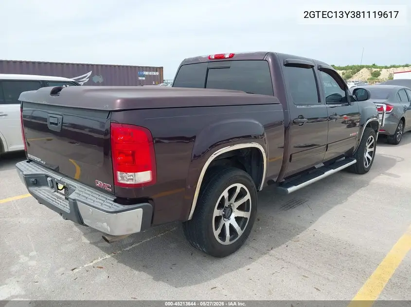 2008 GMC Sierra 1500 Slt VIN: 2GTEC13Y381119617 Lot: 45213644