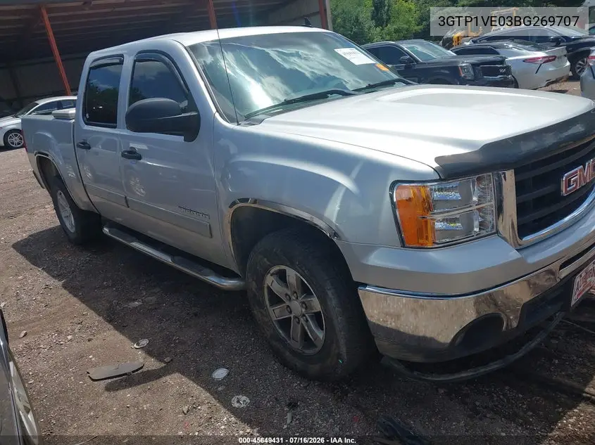 2011 GMC Sierra 1500 Sle VIN: 3GTP1VE03BG269707 Lot: 45649431
