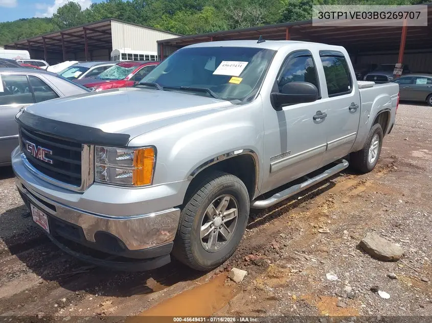 2011 GMC Sierra 1500 Sle VIN: 3GTP1VE03BG269707 Lot: 45649431