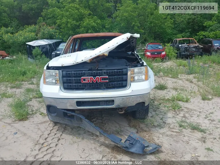 2012 GMC Sierra C3500 VIN: 1GT412CGXCF119694 Lot: 12380832