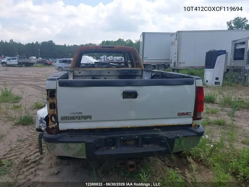 2012 GMC Sierra C3500 VIN: 1GT412CGXCF119694 Lot: 12380832