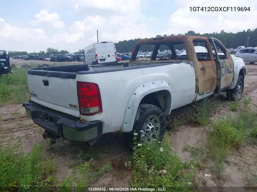 2012 GMC Sierra C3500 VIN: 1GT412CGXCF119694 Lot: 12380832